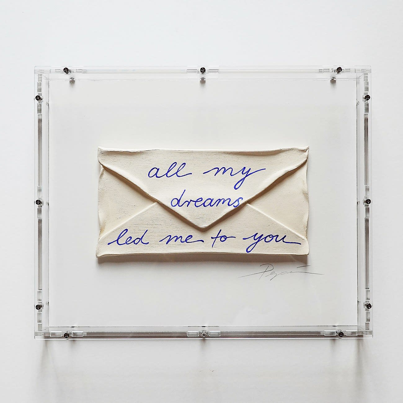 Pepi Erdbories love letter envelope sculpture