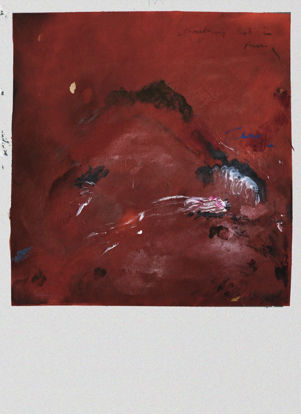 Trinity Tristan, Polaroid 002 (red stone, thick like blood), 2025