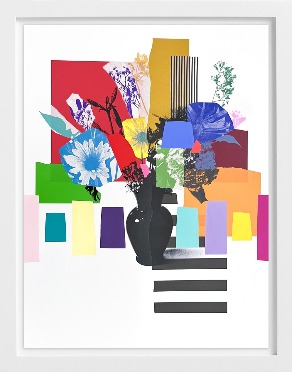 Emily Filler, Paper Bouquet (Gold & Blue Flowers), 2025