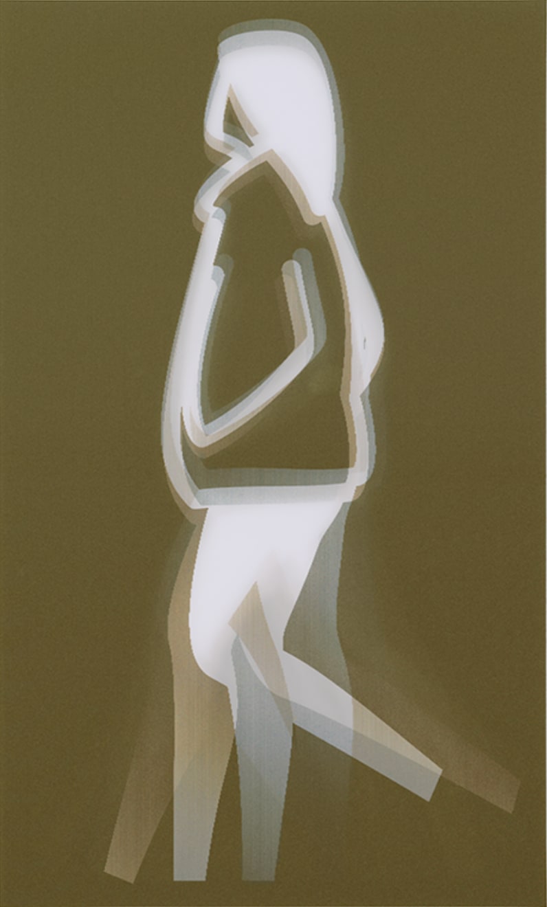 Julian Opie, Old Street Walkers - Fur Jacket, 2022