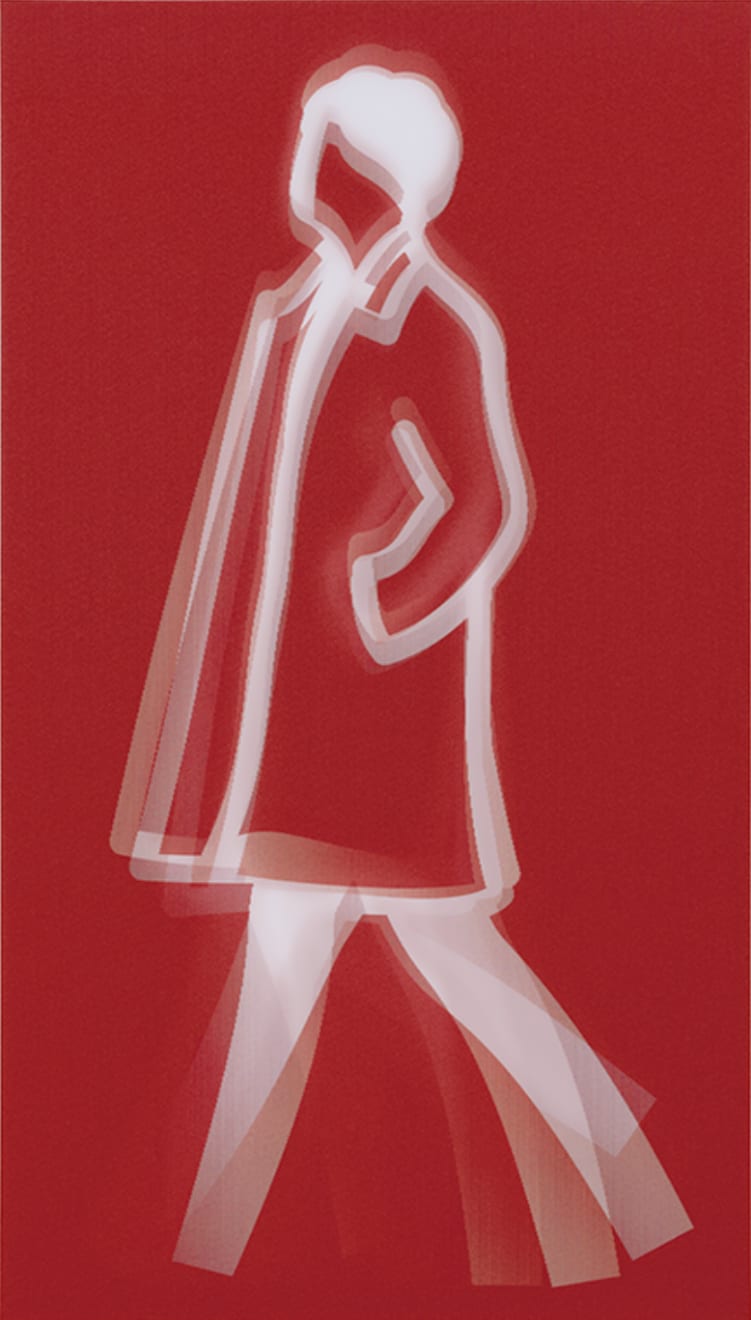 Julian Opie, Old Street Walkers - Curly Hair, 2022