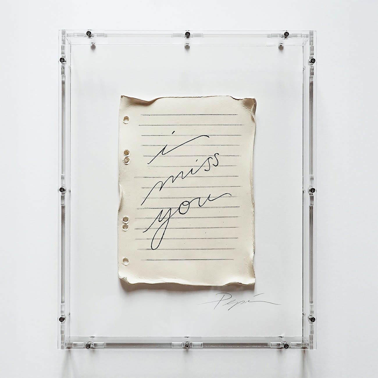 Pepi Erdbories love letter envelope sculpture