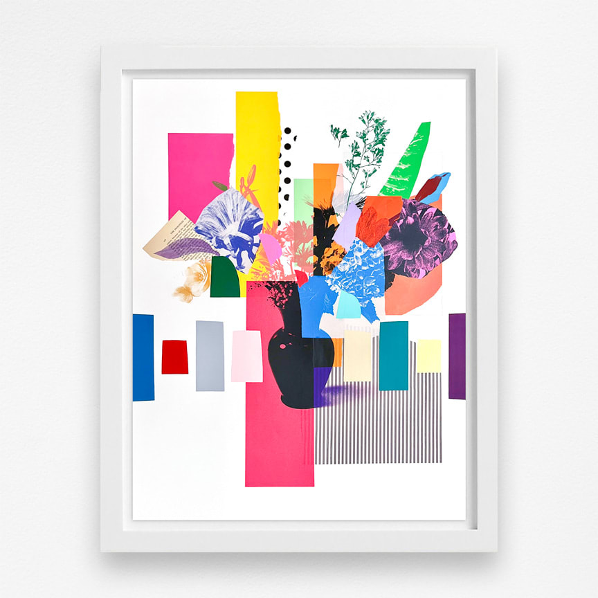 Emily Filler, Paper Bouquet (Blue & Orange Hydrangea), 2025