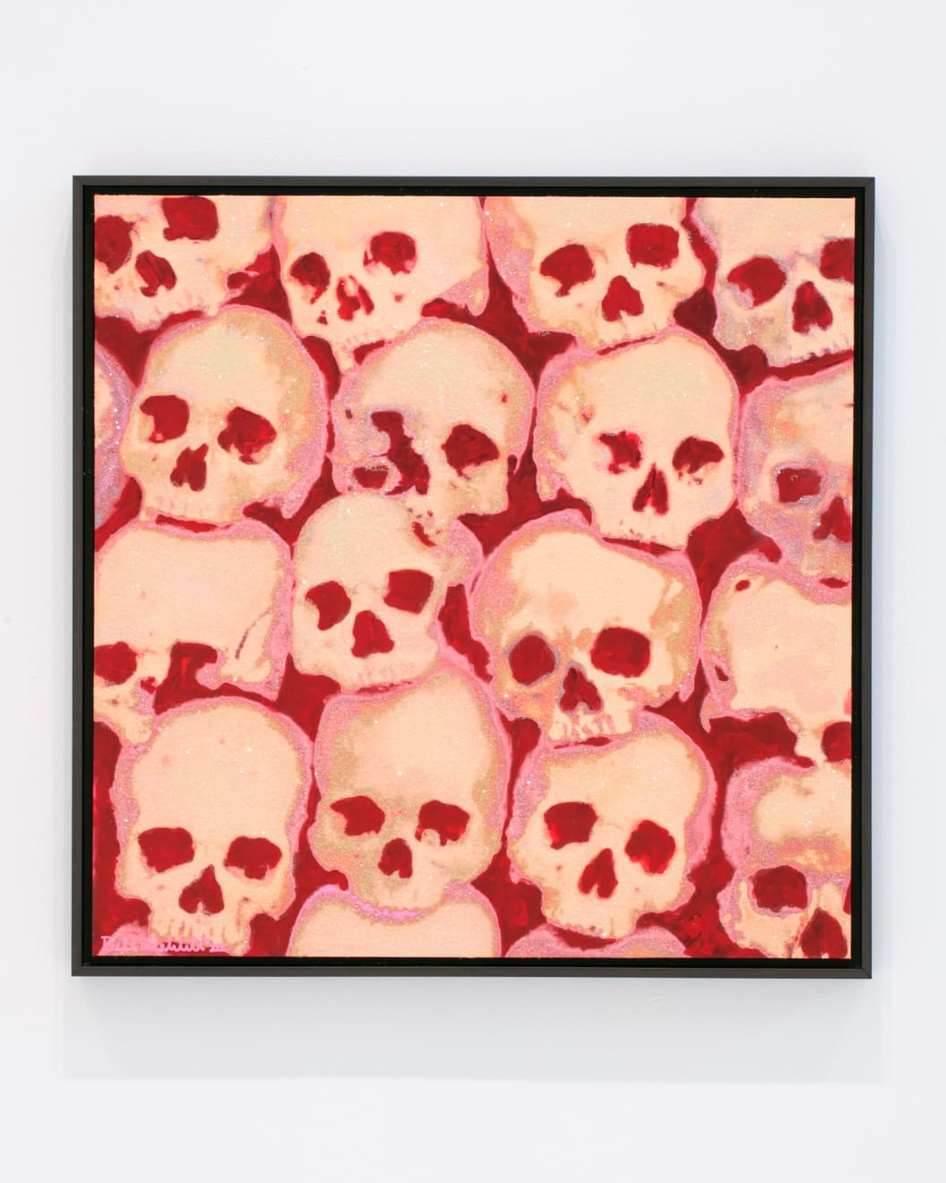 Bill DeWitt, Skulls (Cream On Red), 2024