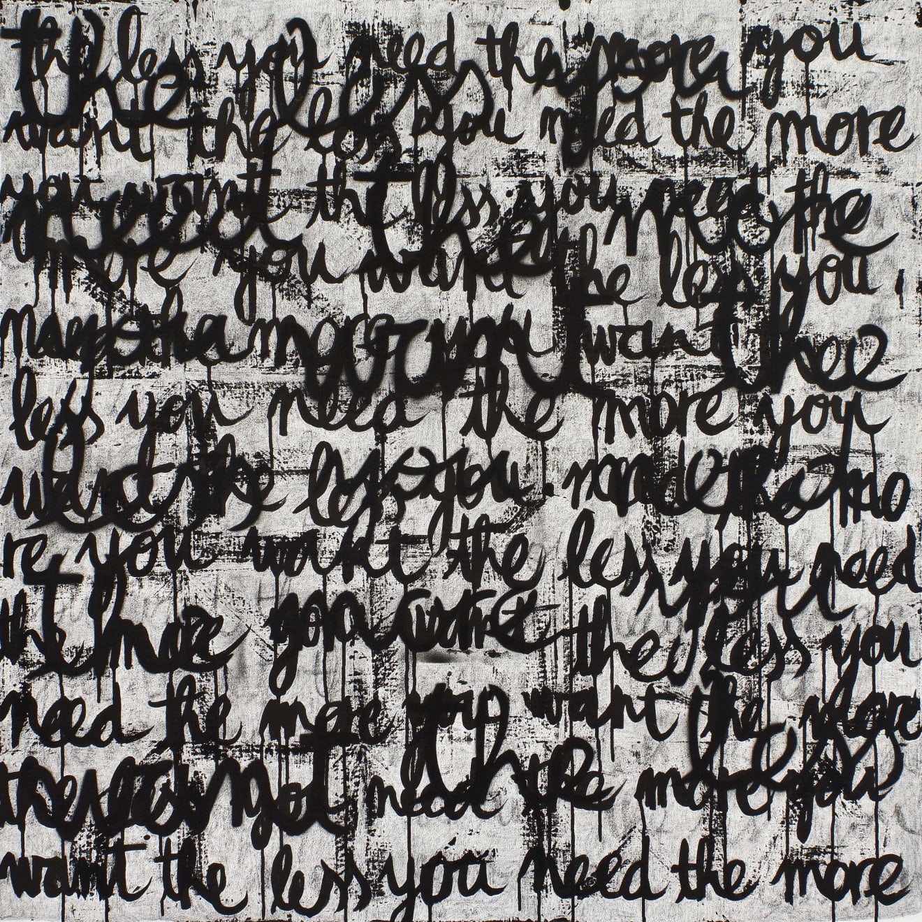 by Ohne Titel, The less you need, the more you want, 2018