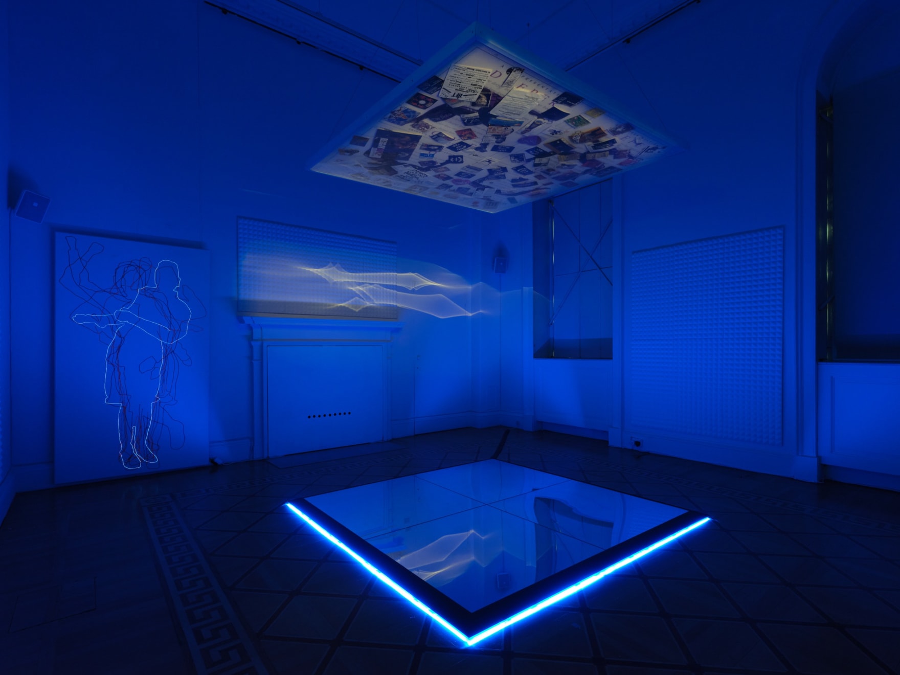 A person of indeterminate gender moves freely across the room