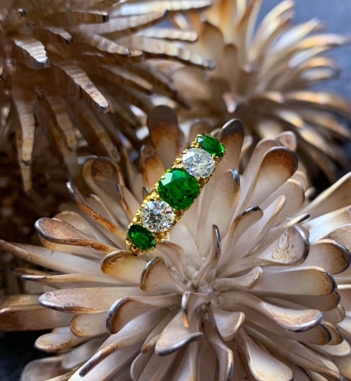 Demantoid garnet sales engagement ring