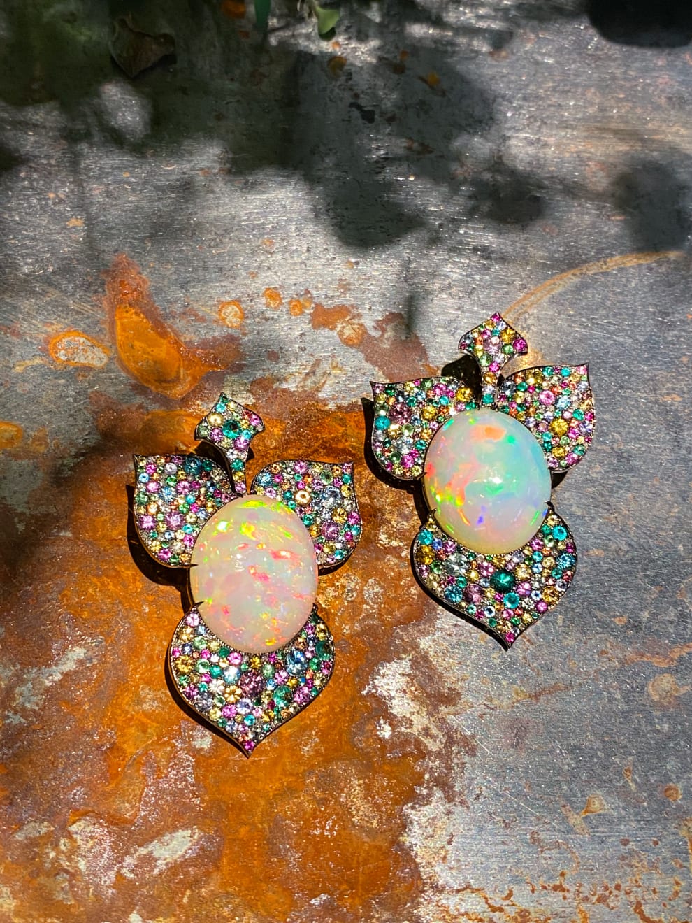 Sapphire and opal earrings shop
