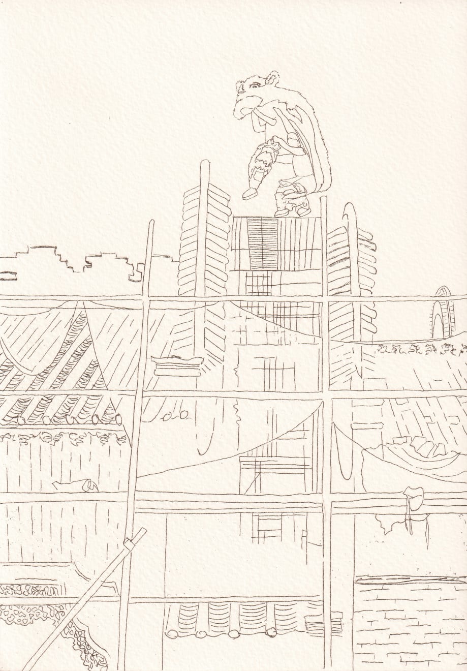 Alison Wing Yin Poon, Lion on the Clan House, 2024