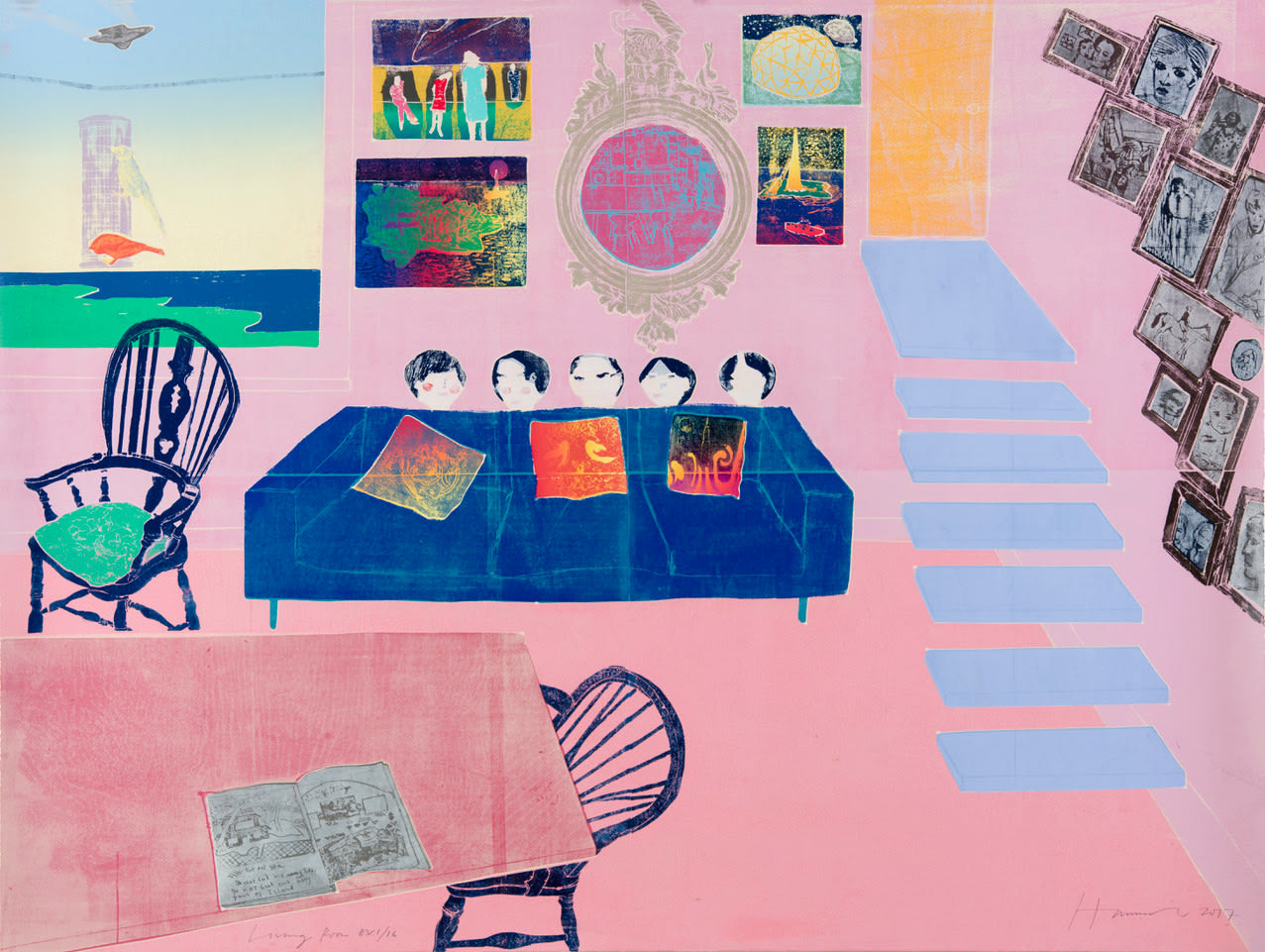 Tom Hammick, Living Room, E.V. 1/16, 2017