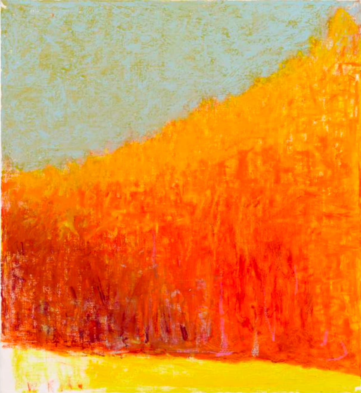 Wolf Kahn, Bright Orange, 2015