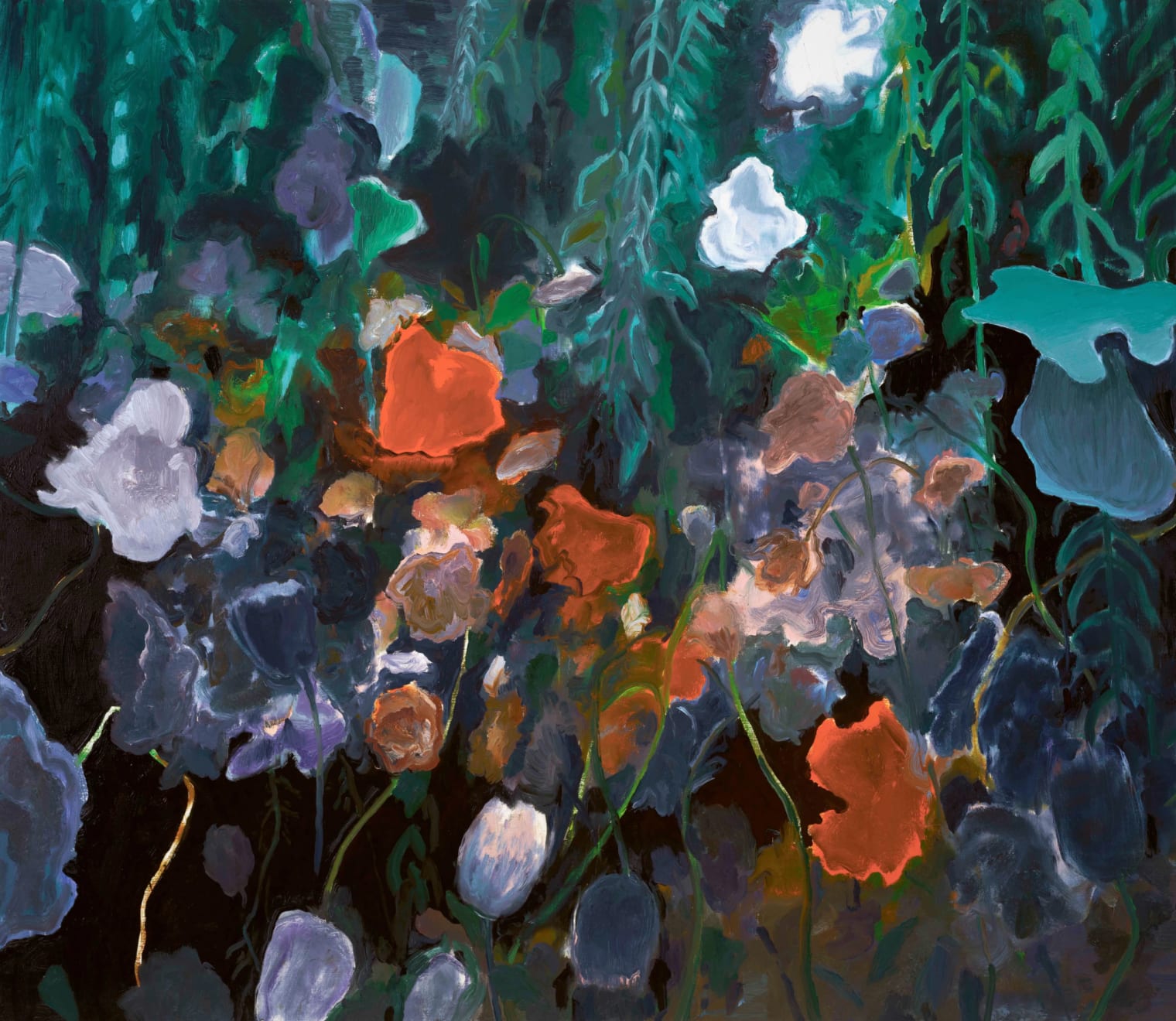 Eric Aho, Second Dutch Meadow (Black Tulips), 2024