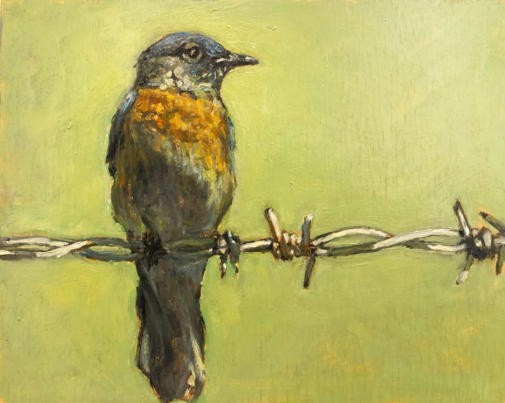 Ed Musante, Bluebird on a Wire, 2020