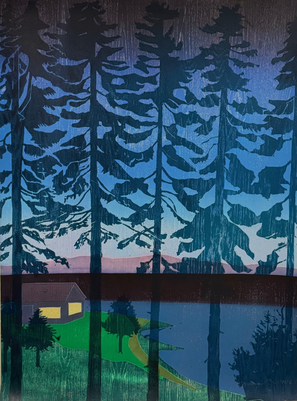 Tom Hammick, The Bay Coming In (in Homage to Harland Sohlberg’s Fisherman’s Cottage of 1906), PP VI/VI, 2016