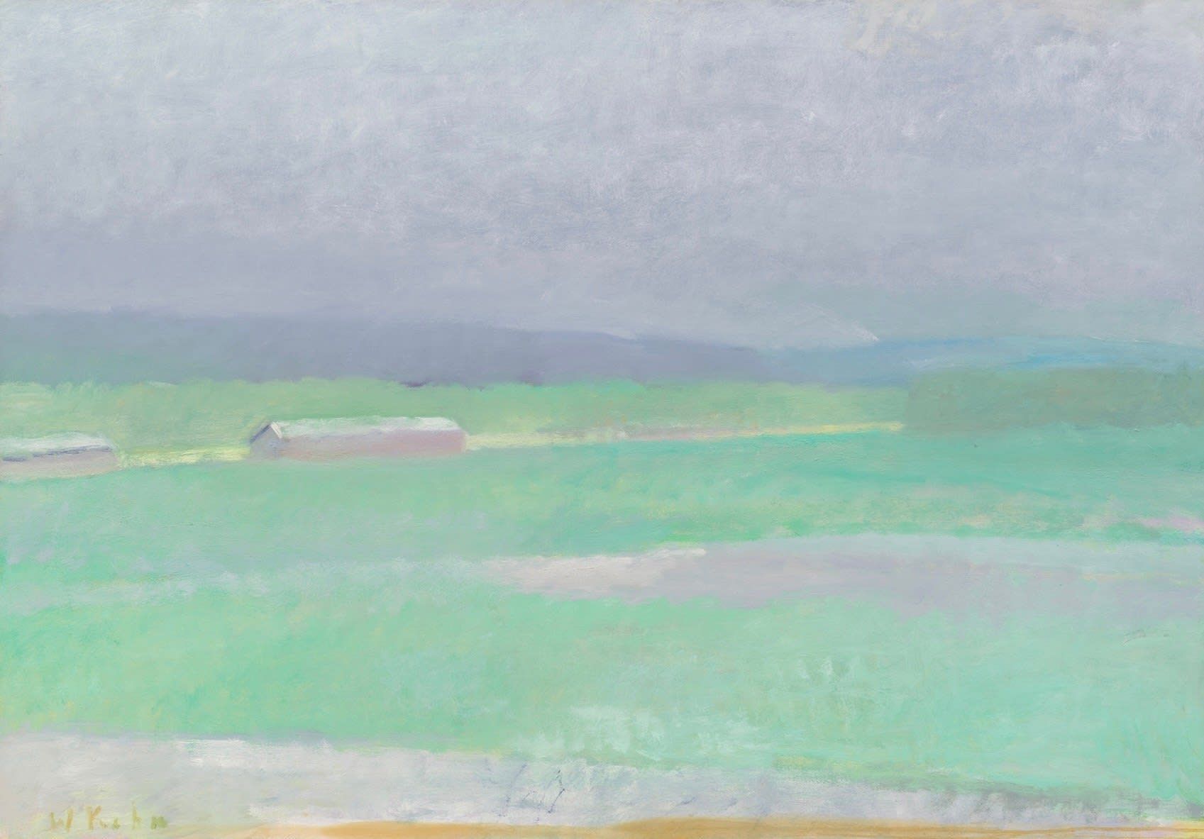 Wolf Kahn, Tobacco Valley (AKA Tobacco Barns), 1983