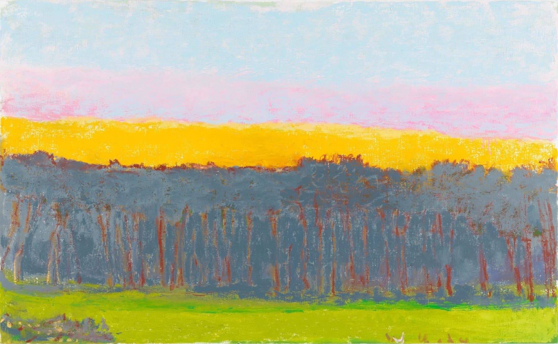 Wolf Kahn, Middle Ground in Gray, 2017