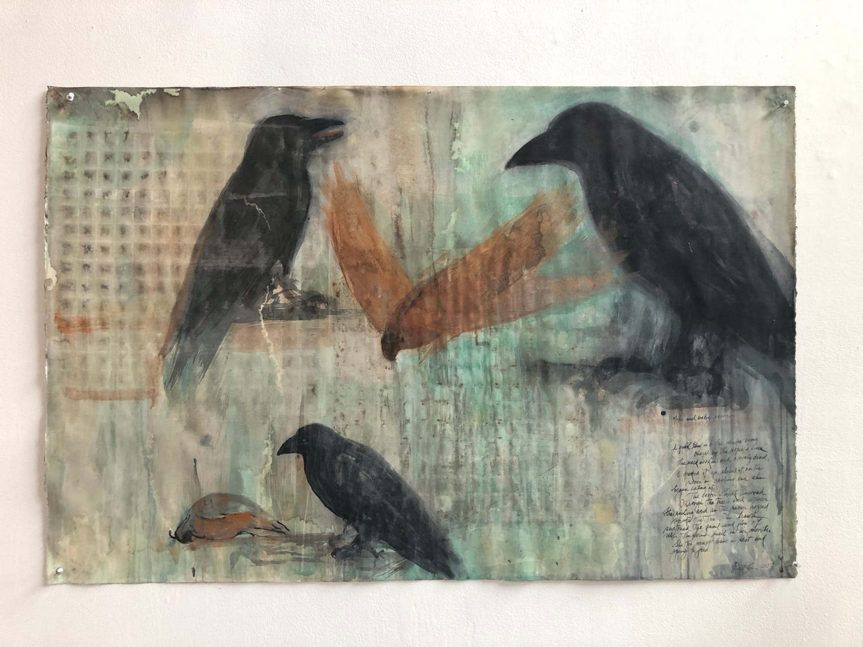 Jane Rosen, Raven and Quail Story, 2017