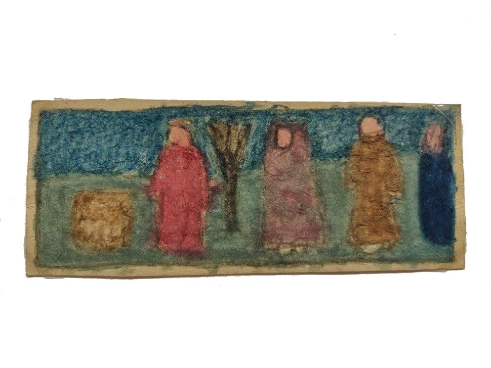 James Castle, Untitled (four figures with tree), n.d.