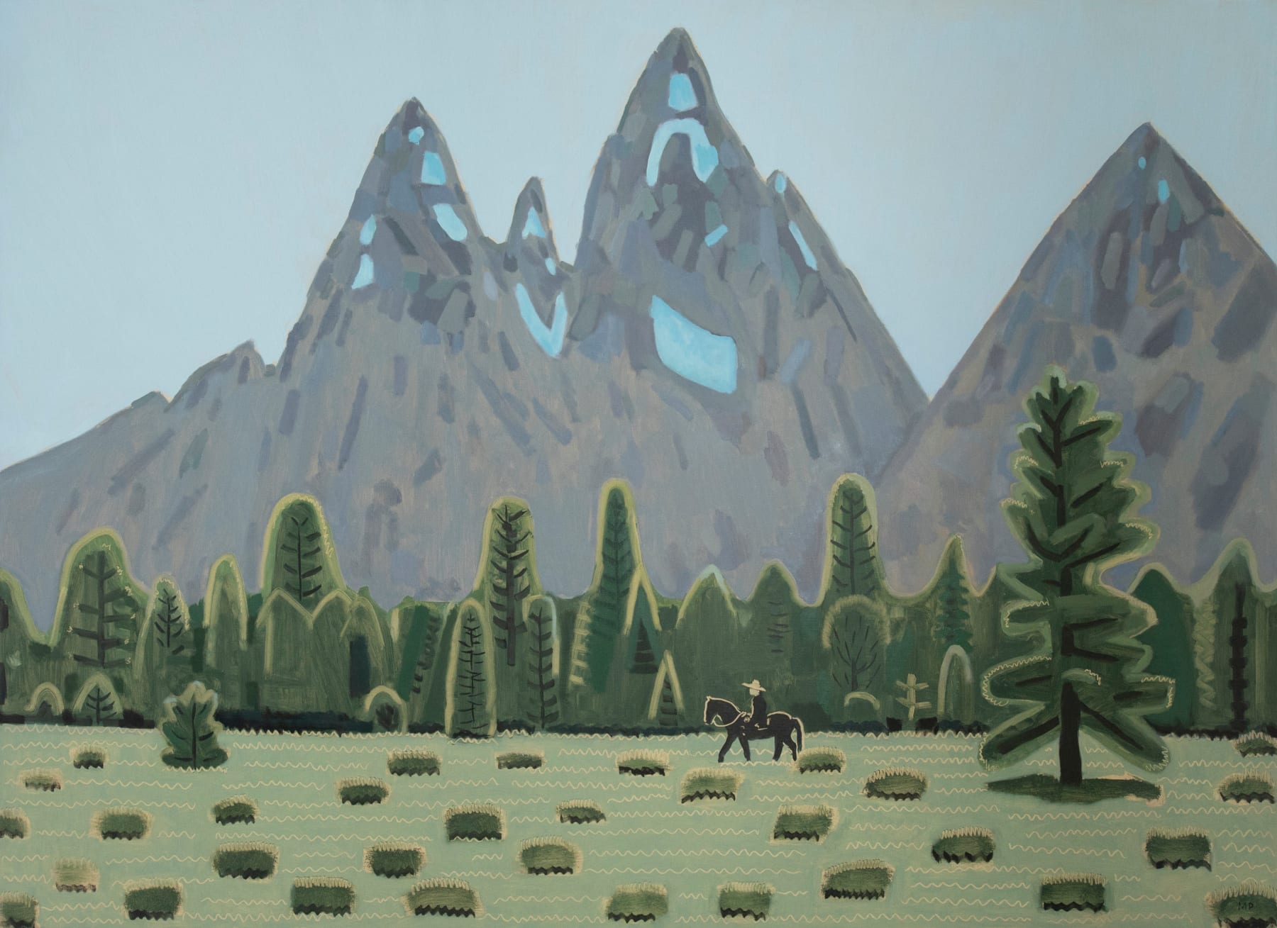 Mike Piggott, Tetons, Horse & Rider I, 2021