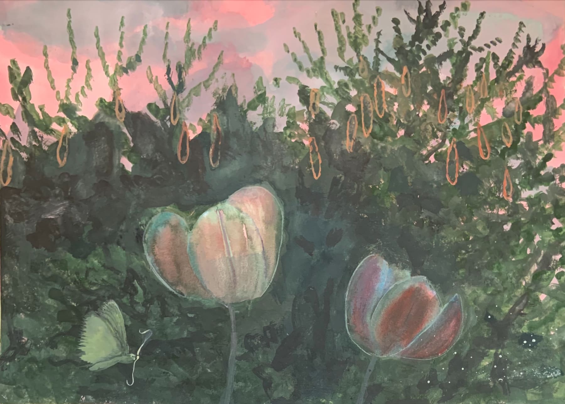 Nancy Diamond, Fir Cones and Tulips, 2021