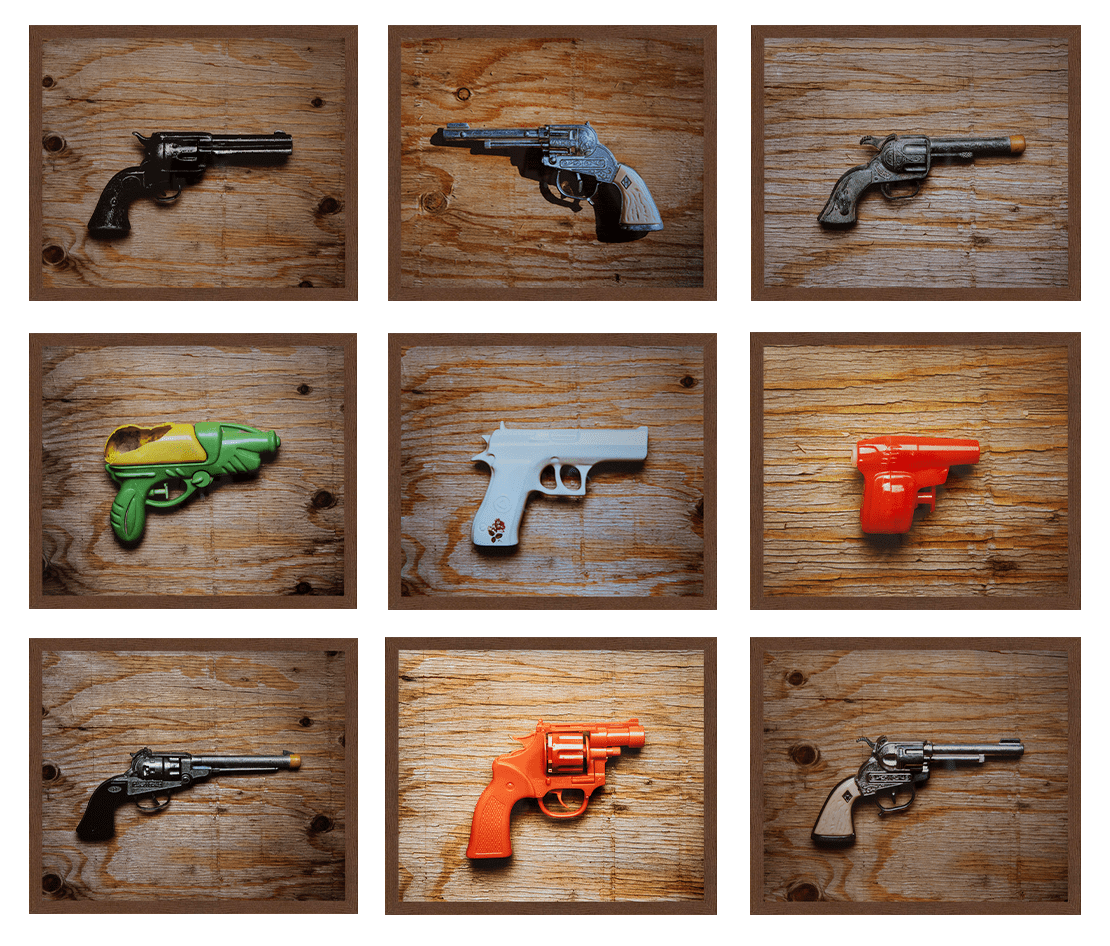 Kristina Loggia, Guns, Grid of 9, 2014
