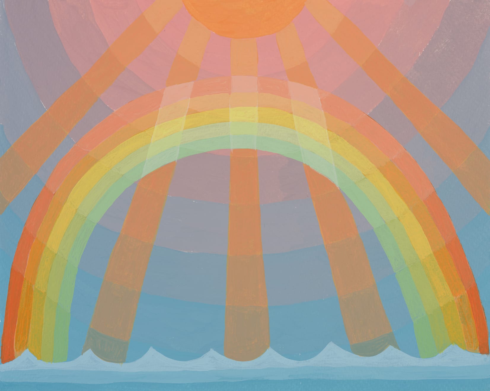 Amy Lincoln, Rainbow with Sun Rays Study Orange, 2022