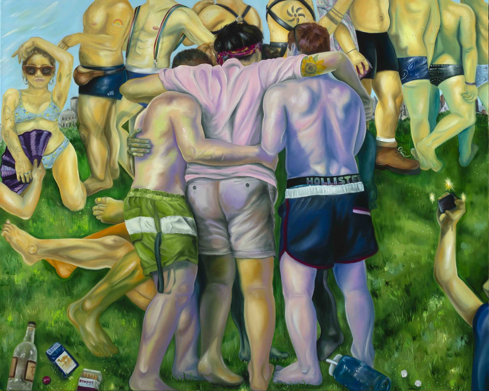 Brea Weinreb, Gay Beach Bodyscape after Michelangelo, 2021