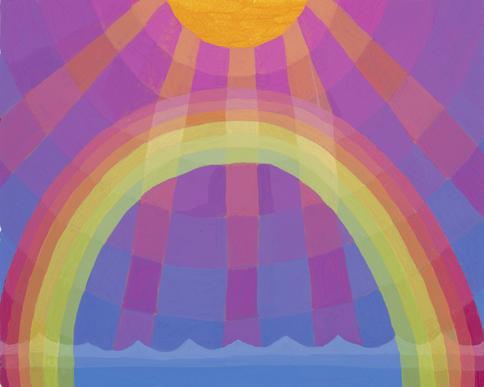 Amy Lincoln, Rainbow and Sun Rays Study Magenta, 2022