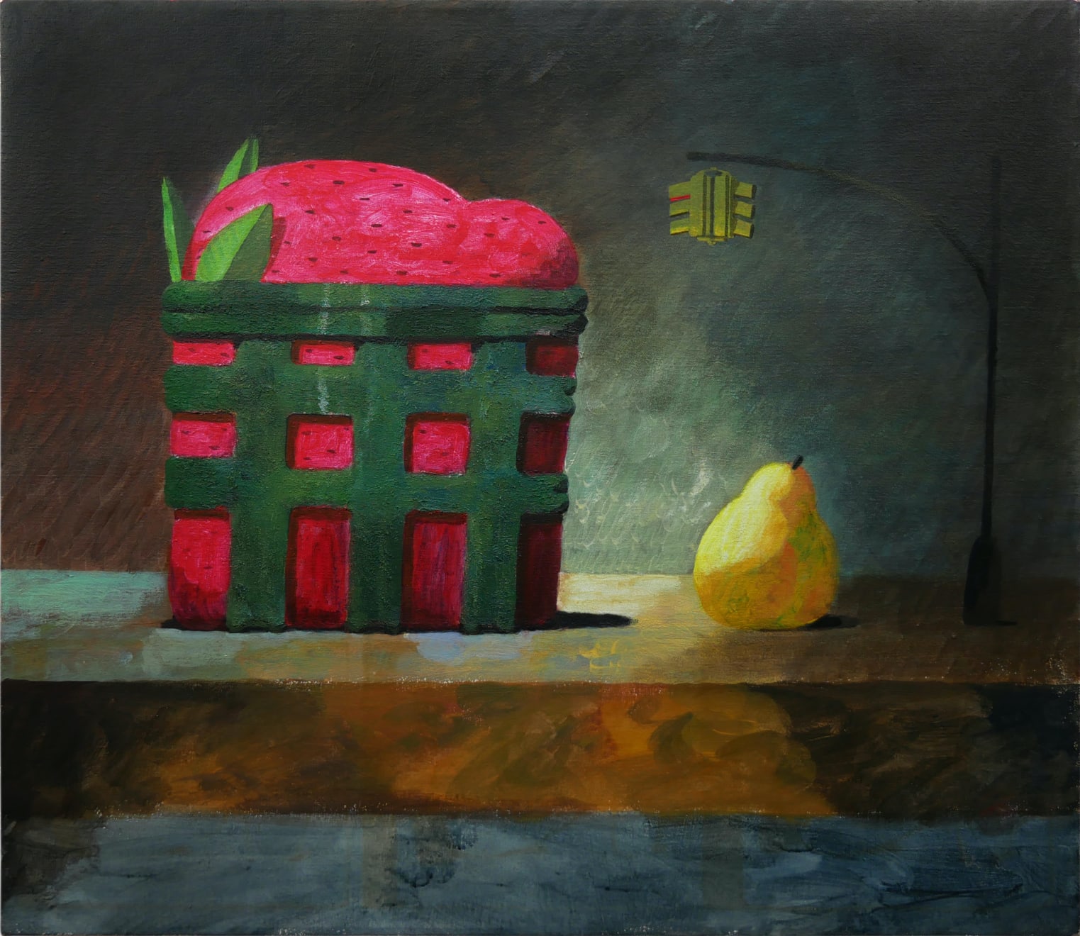 Michael Gac Levin, Still Life with Strawberry and Pear, 2023