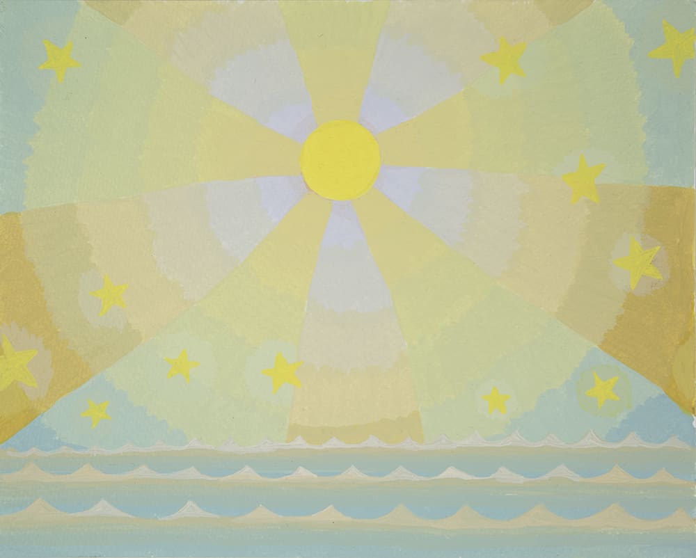 Amy Lincoln, Sun & Stars Study, Yellow, Blue & Green, 2021