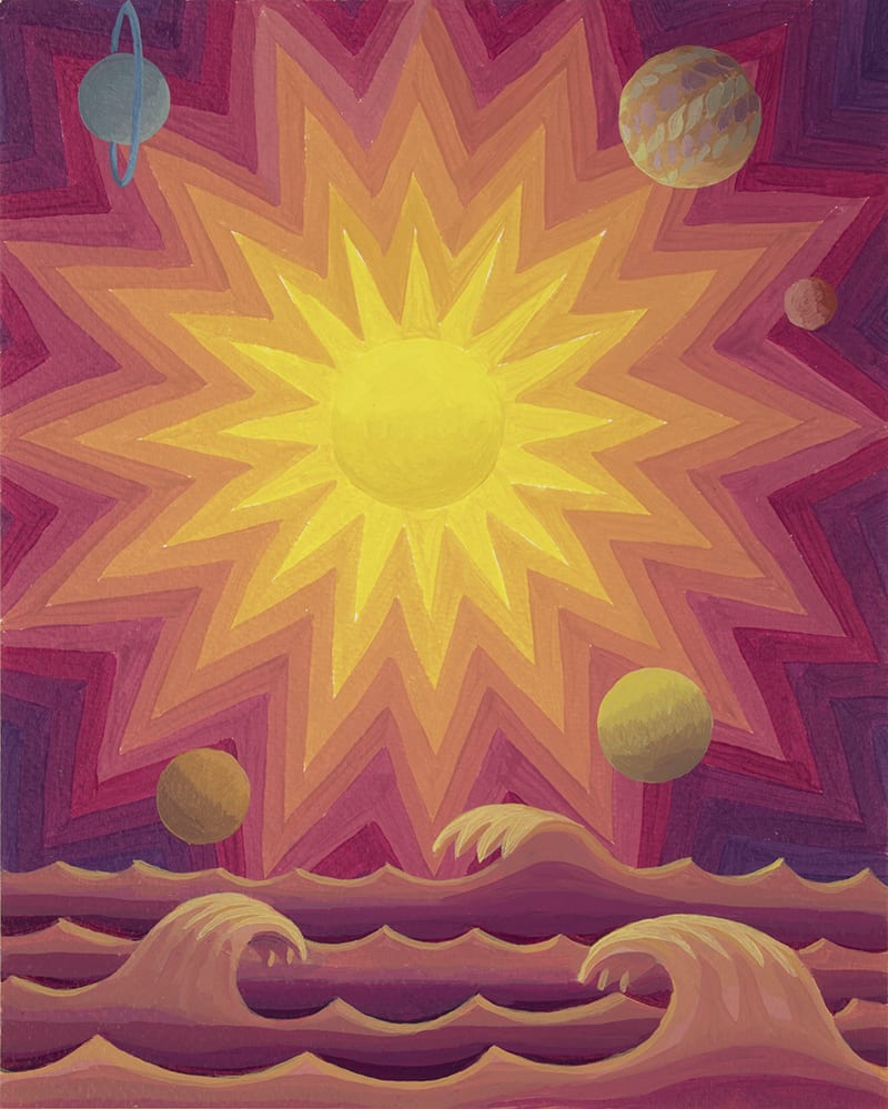 Amy Lincoln, Radiant Sun Study with Planets, 2021