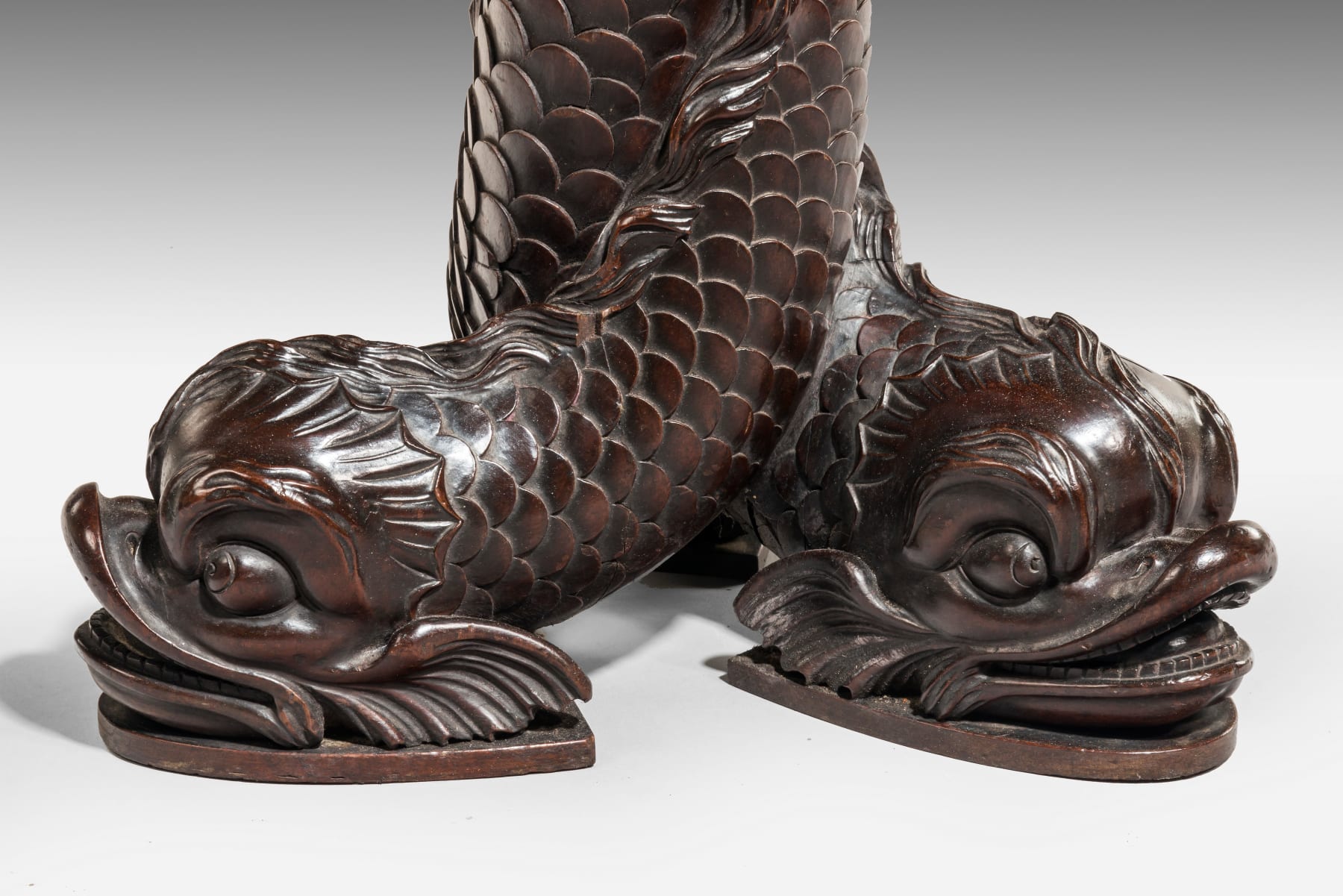 Regency Carved Mahogany Dolphin Table