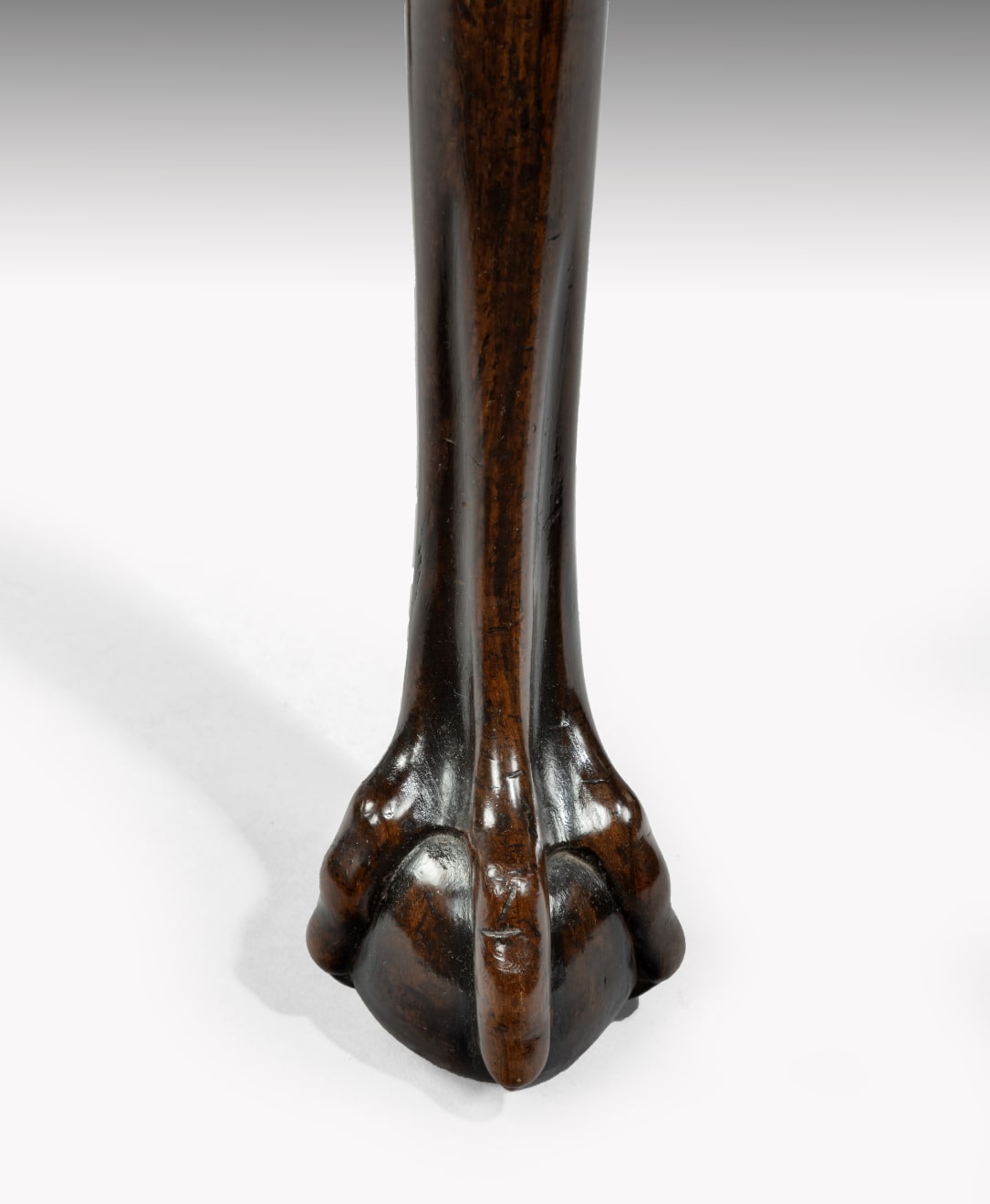 Chinese Export 18th Century carved padouk demi-lune table