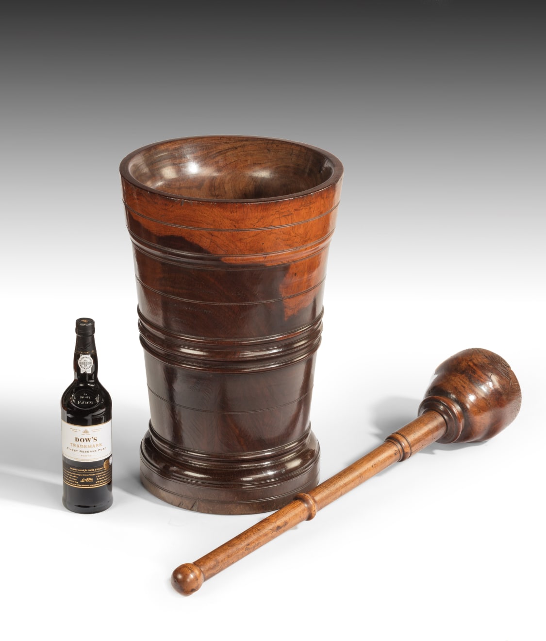 Monumental Turned Lignum Vitae Mortar and Pestle