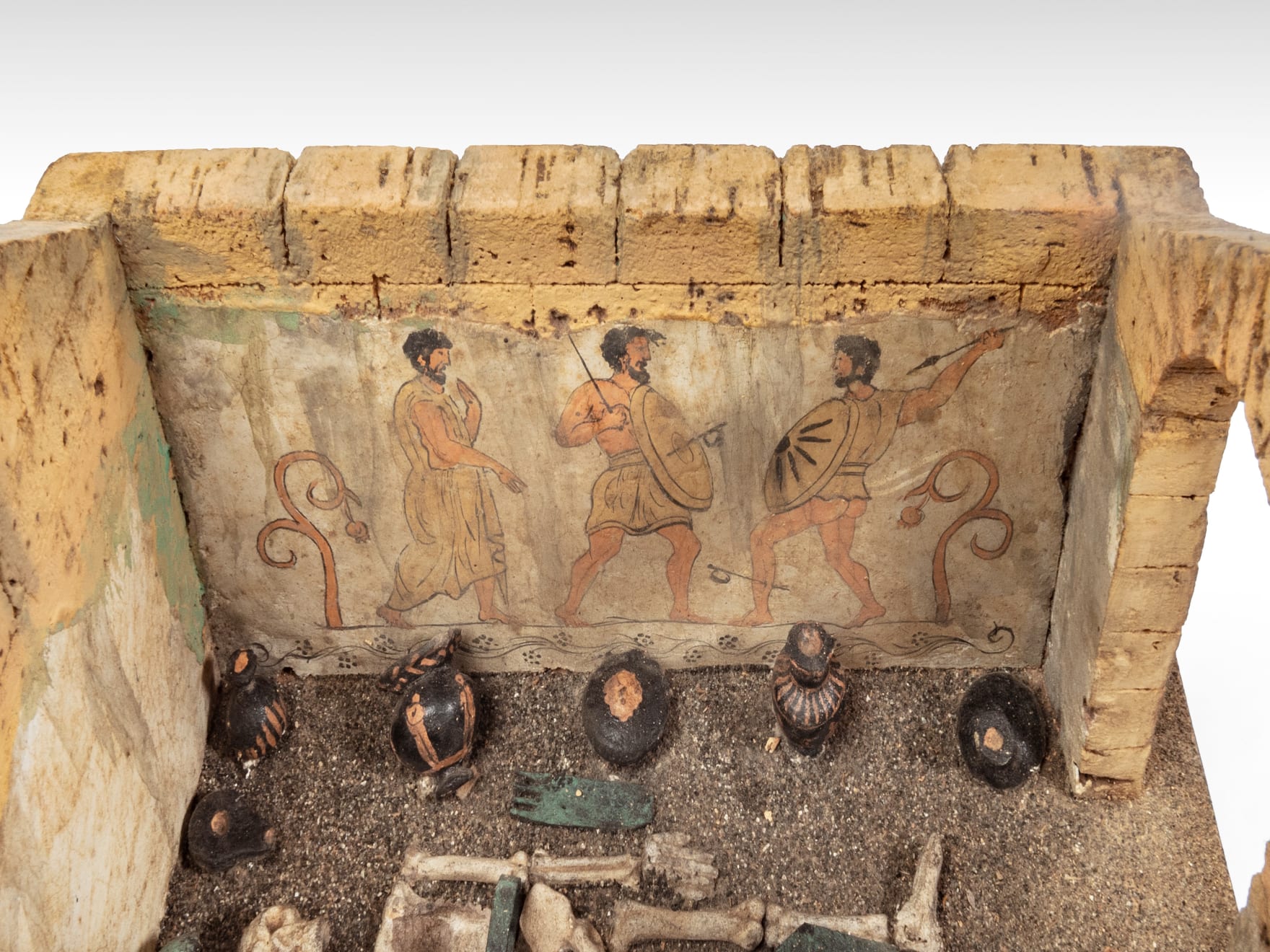 Coulborn antique carved cork grand tour Paestum tomb