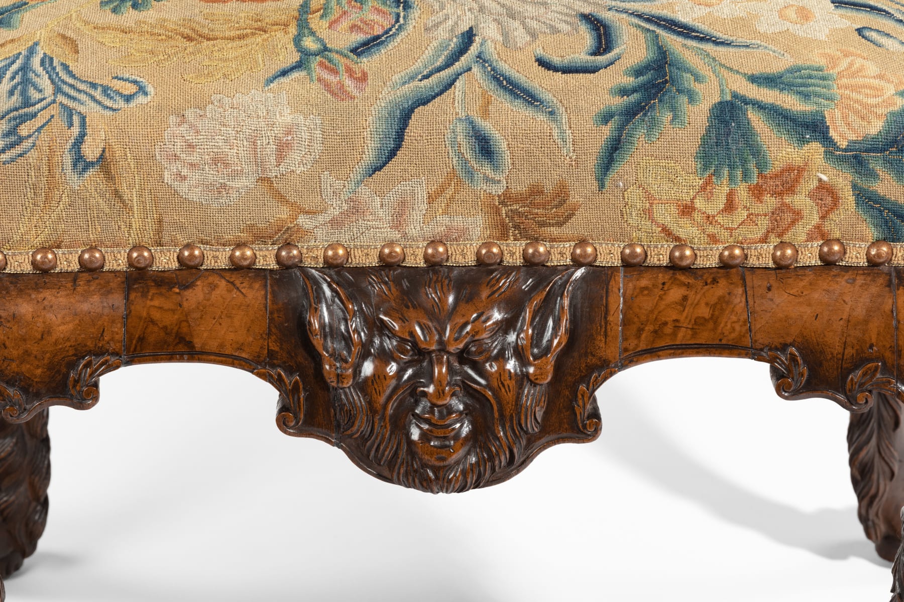 George II Carved Walnut Stool