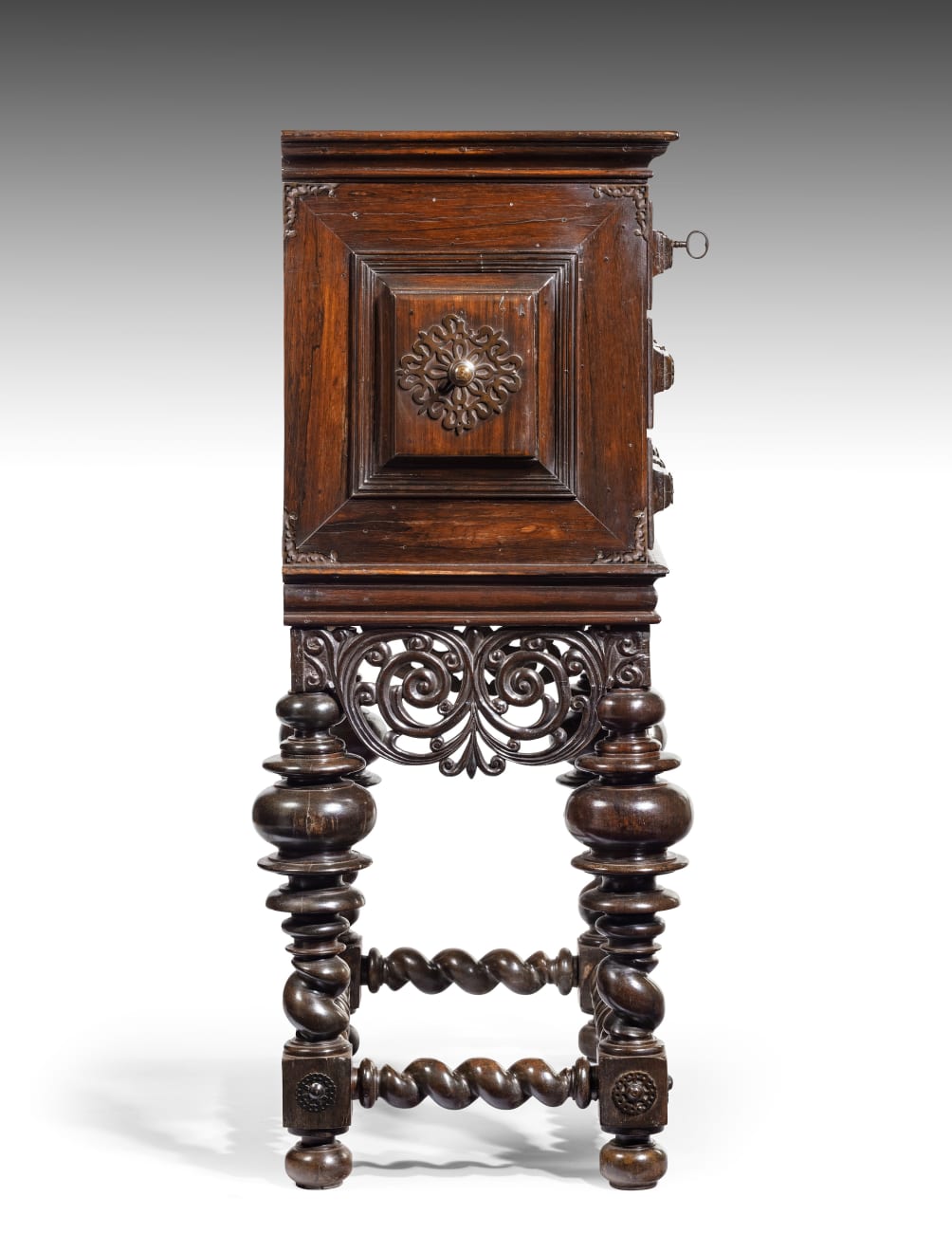 Coulborn antiques Indo-Portuguese India Portugal Carved Jacaranda Cabinet on Stand