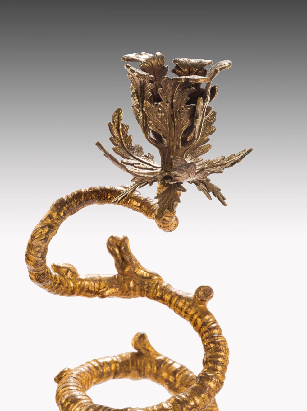 Pair of George III Carved Giltwood and Wrapped Wire Candlesticks In the manner of Thomas Johnson