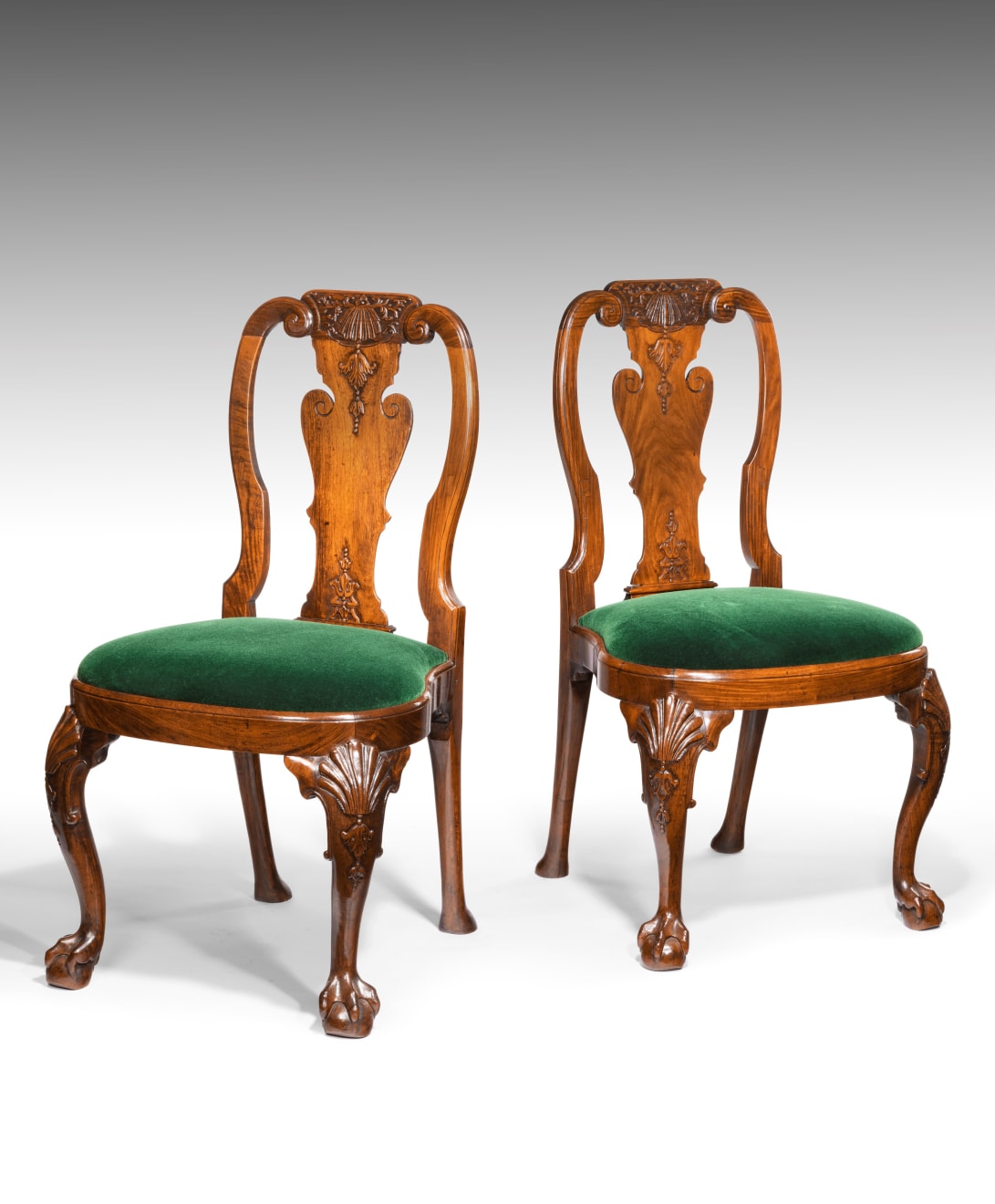 Coulborn antique Pair of Chinese Export Padouk Side Chairs after a design by Giles Grendey