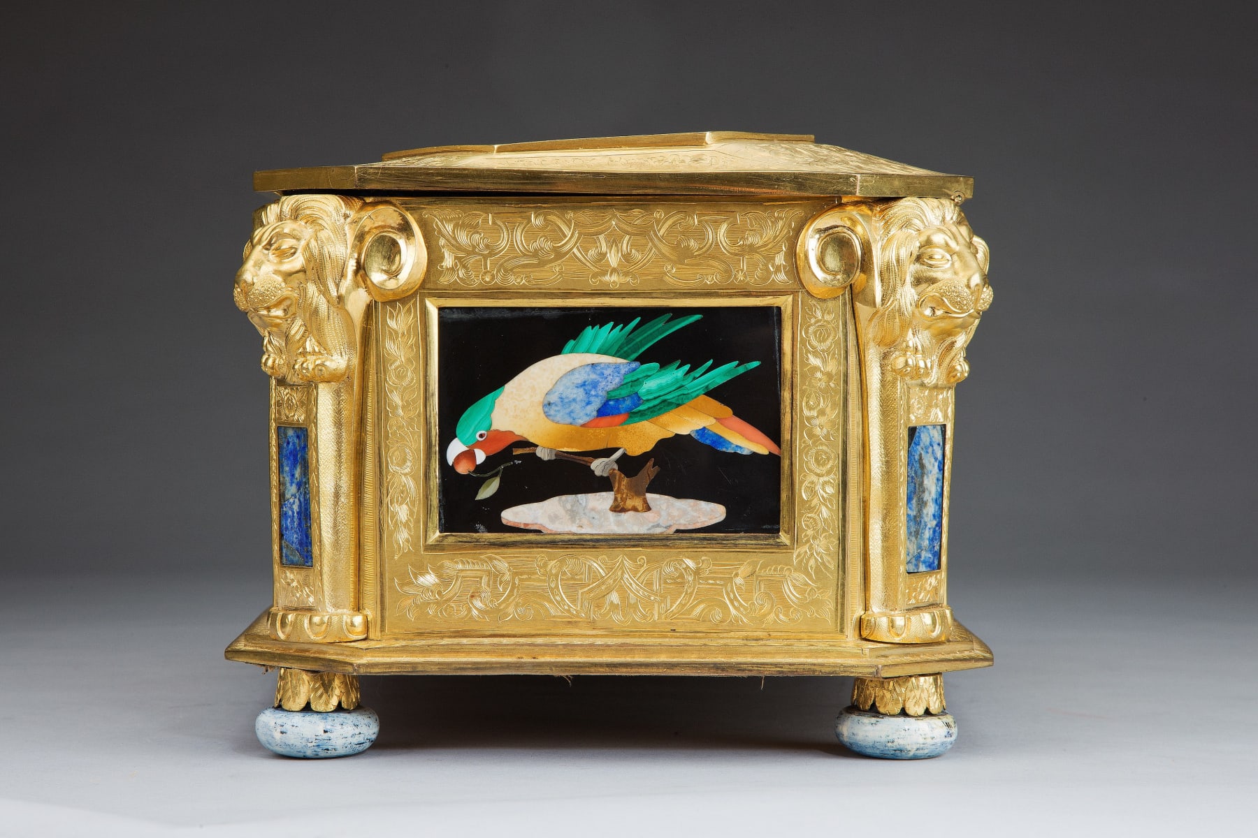 antique Coulborn The Wertheimer Phoenix Casket Pietra Dura mounted ormolu casket Samson Wertheimer