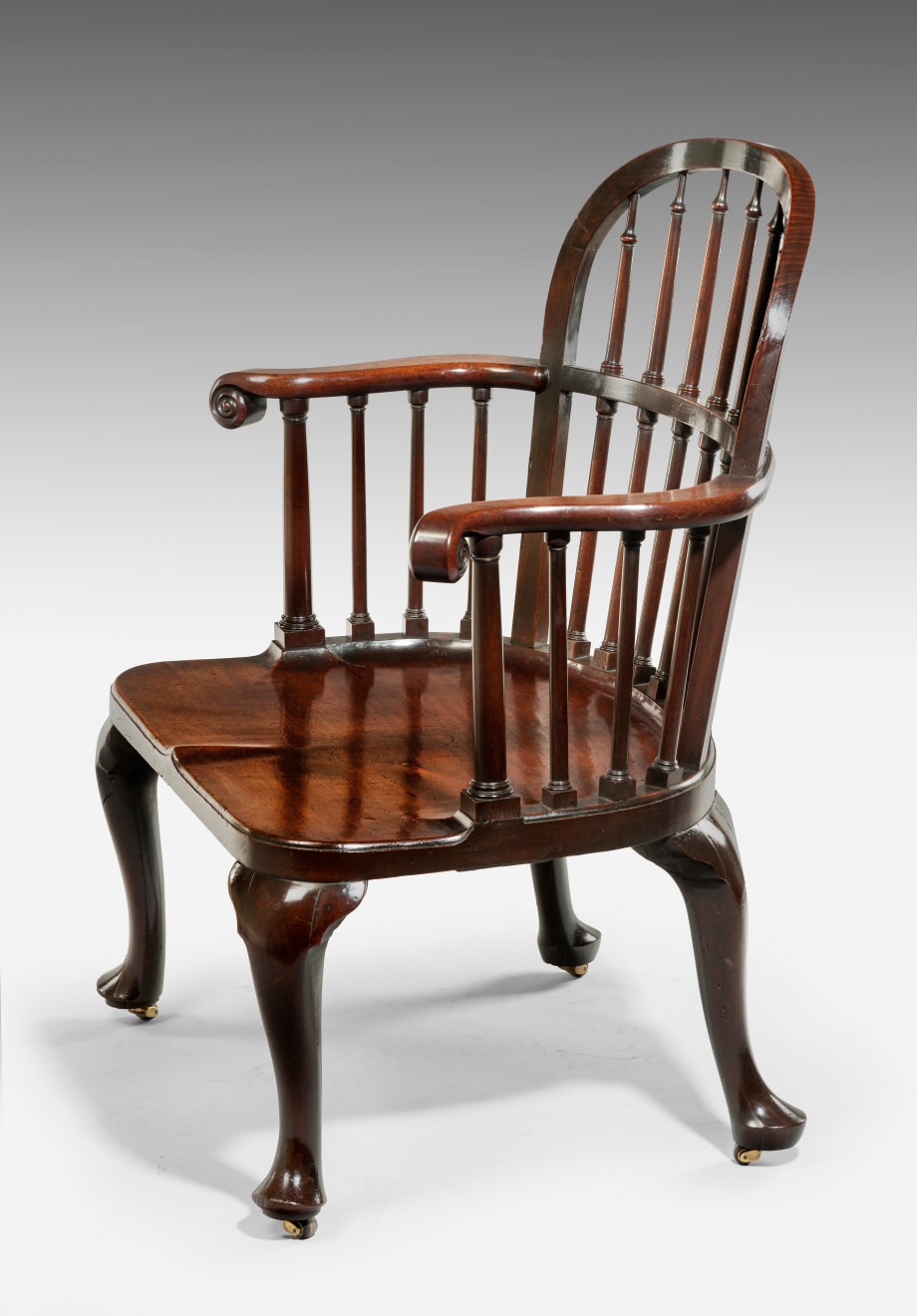 George II Mahogany Spindle-Backed Armchair