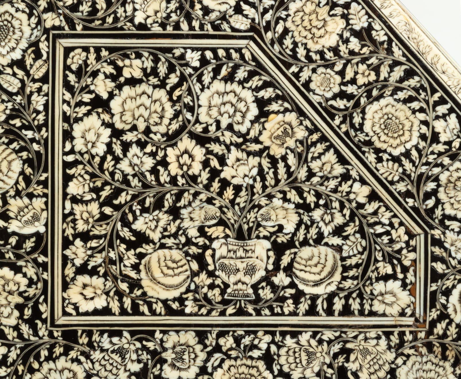 Anglo Indian Ebony Table Bureau with Ivory Inlay
