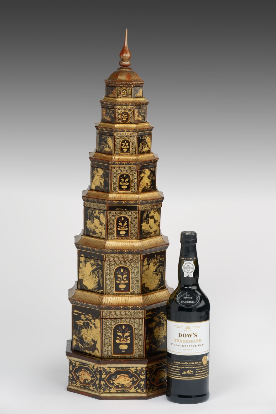 【数量限定】 Chinese original with Pagoda Gilt and Lacquer Black Export 工芸品