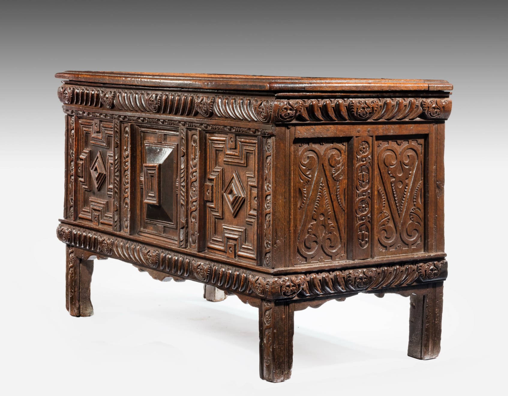 Elizabethan Carved Oak Coffer