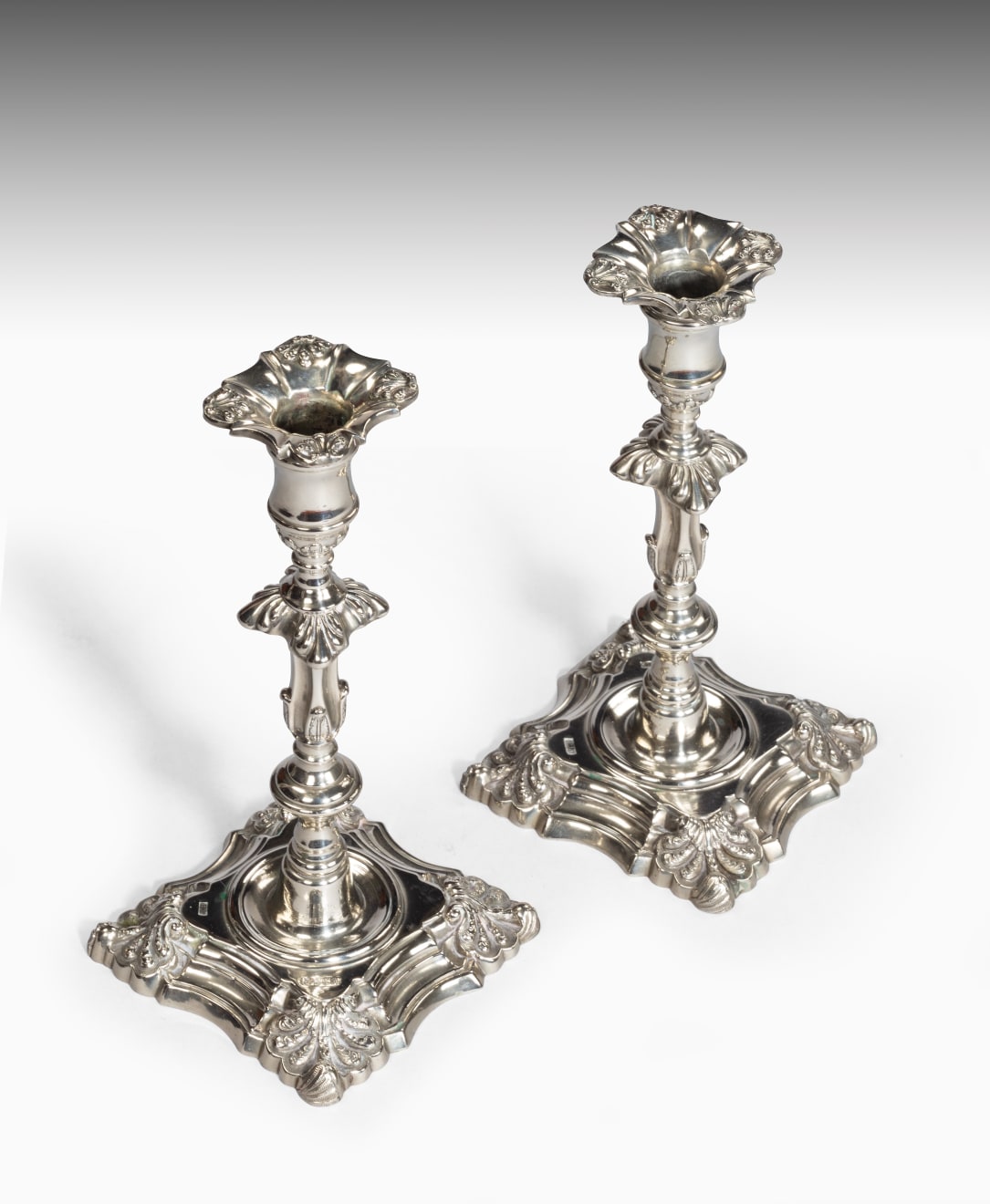 Coulborn antique Pair of 18th Century Paktong Candlesticks CHINESE EXPORT