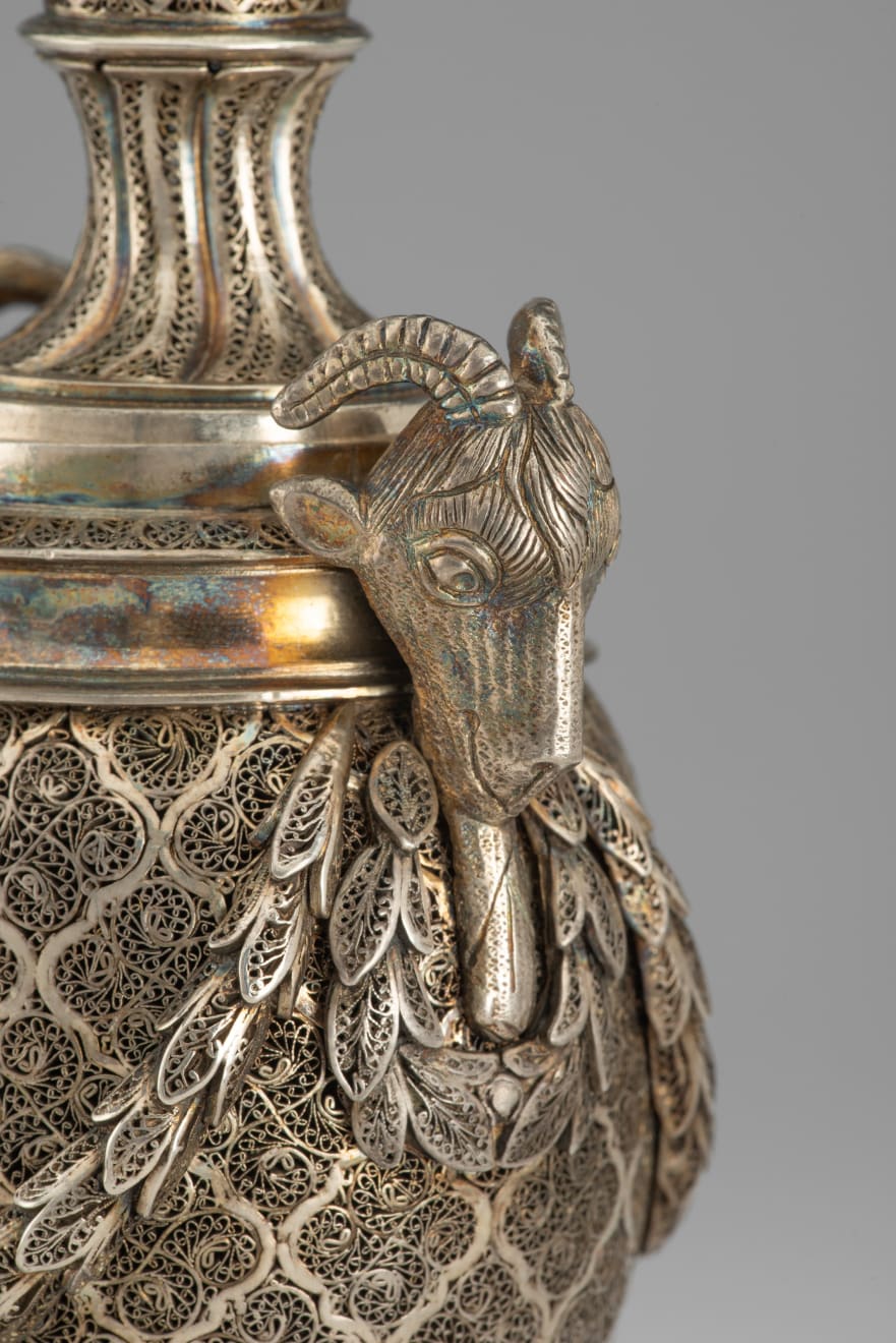 Pair of Anglo-Indian Filigree Silver Cassolettes after the model by Matthew Boulton