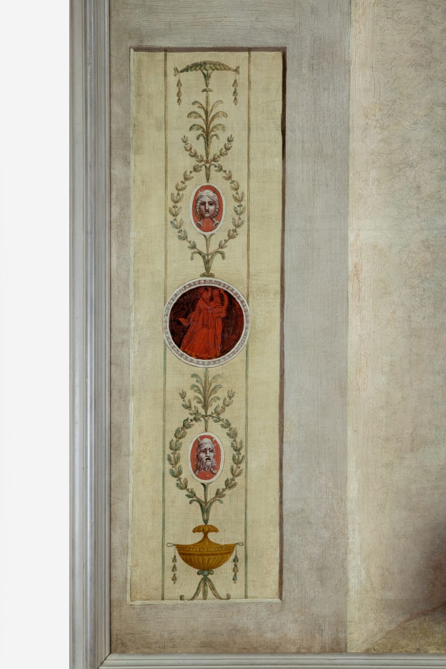 Coulborn antique George III trompe l’oeil chimney board designed by James Wyatt Biagio Rebecca