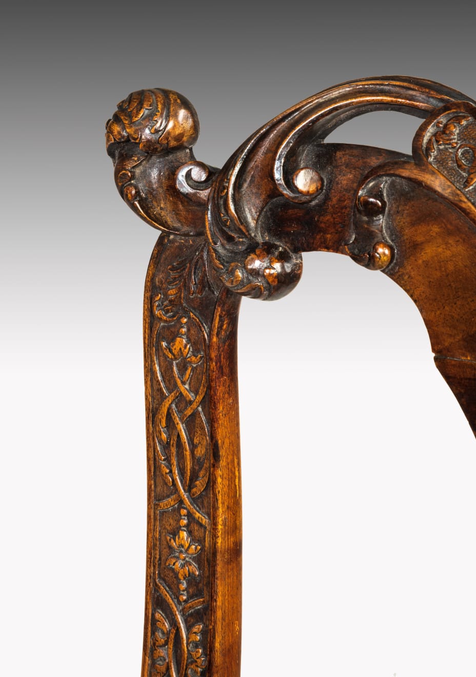 Pair of George I Carved Walnut Side Chairs