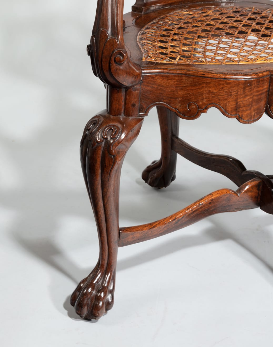 Indo-Portuguese Carved Padouk Armchair