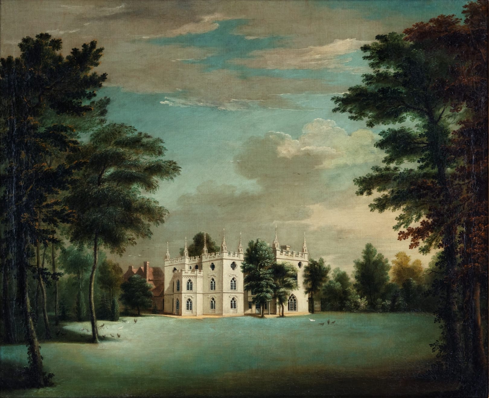 Johann Heinrich Müntz (1727-98), The South East view of Strawberry Hill House, Twickenham